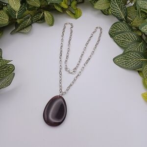 Dark Purple Cats-Eye Necklace